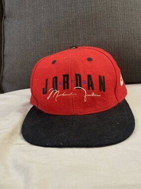Vintage Nike Air Jordan Wool Hat / Cap Snap Back Nike Embroidered